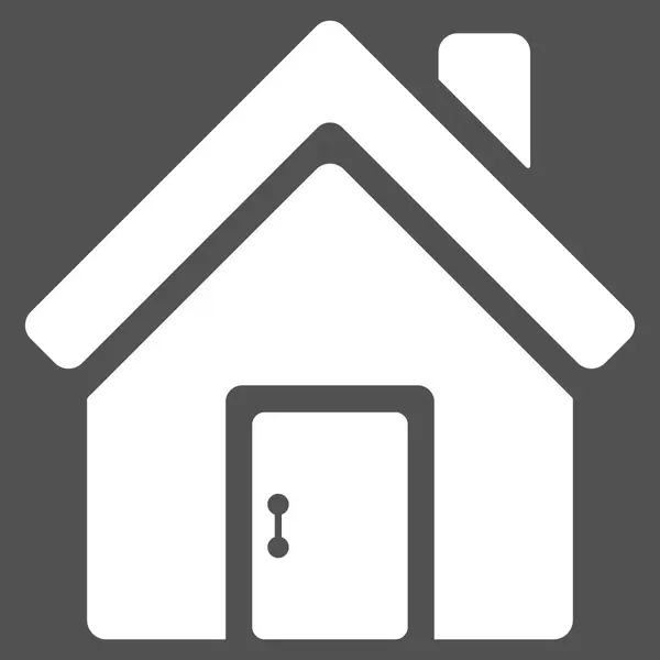 Closed House Door Flat Vector Icon — Stock Vector