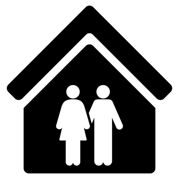 Einfamilienhaus Wohnung Vektor Symbol — Stockvektor