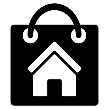 Satın ev düz vektör simgesi