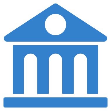 Müze binası düz vektör simgesi