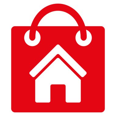 Satın ev düz vektör simgesi