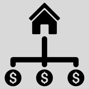 Bina ödemeler düz vektör simgesi