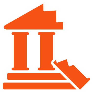 Tarihi kalıntılar düz vektör simgesi