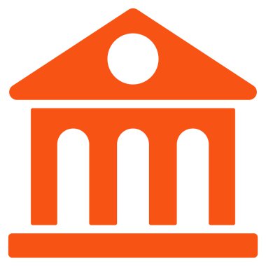 Müze binası düz vektör simgesi