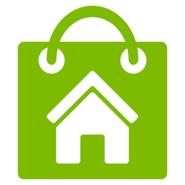 Satın ev düz vektör simgesi