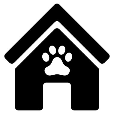 Köpek kulübesi düz vektör simgesi