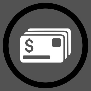 Kredi kartları düz yuvarlak vektör simgesi