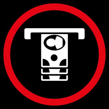 Banknot düz yuvarlak vektör simge çekilme