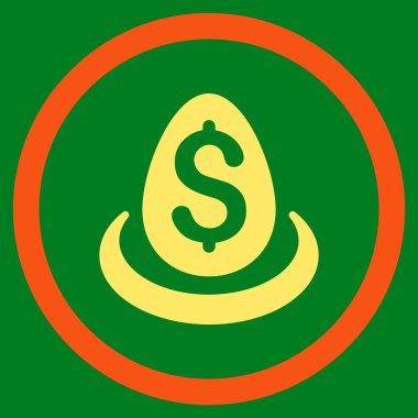 Doları mevduat yumurta düz yuvarlak vektör simgesi