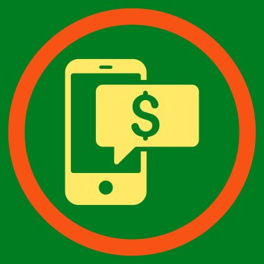 Vektör simge para telefon Sms düz yuvarlak