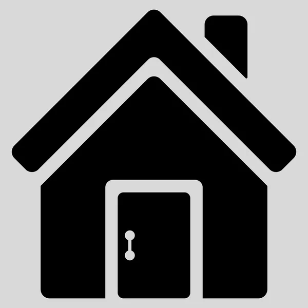 Closed House Door Flat Vector Icon — Stock Vector