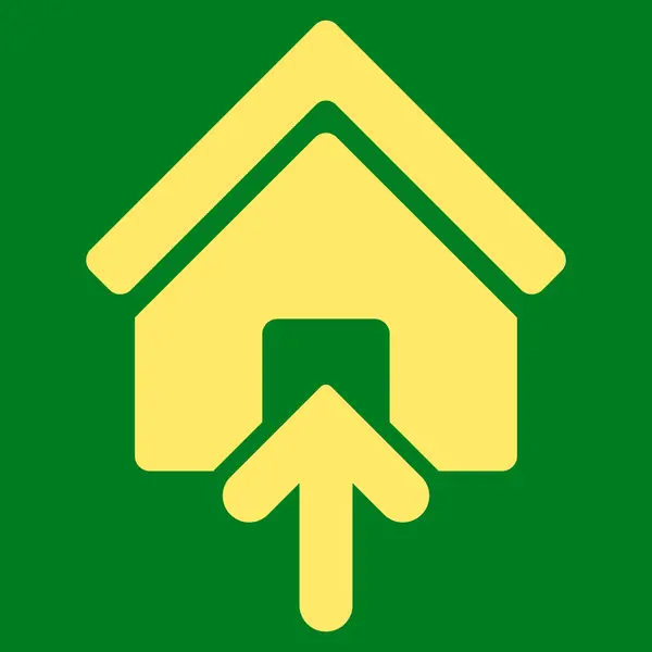 Entrada de Edifício Flat Vector Icon —  Vetores de Stock