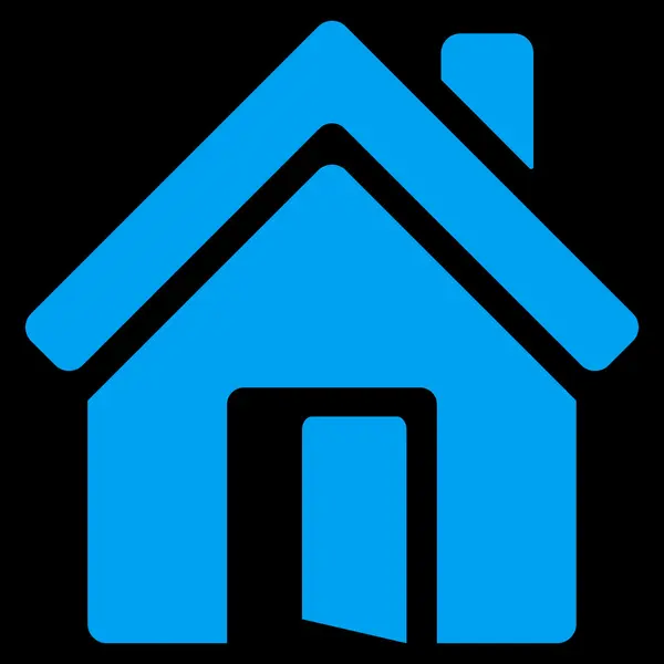 Open huis deur plat Vector Icon — Stockvector