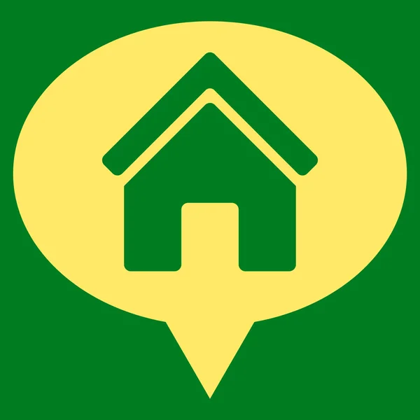 Haus Info Ballon flacher Vektor Symbol — Stockvektor