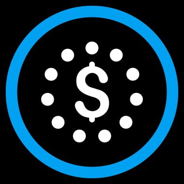 Dolar işareti düz yuvarlak vektör simgesi