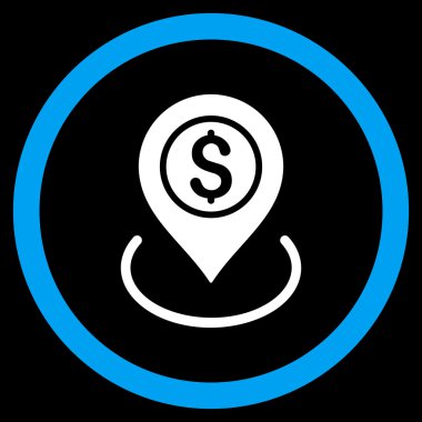 Banka düz yuvarlak vektör simgesi yerleştir