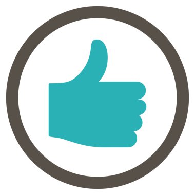 Başparmak yukarı düz yuvarlak vektör simgesi