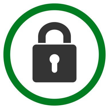 Kilit anahtar deliği düz yuvarlak vektör simgesi