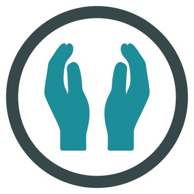 Alkış eller düz yuvarlak vektör simgesi