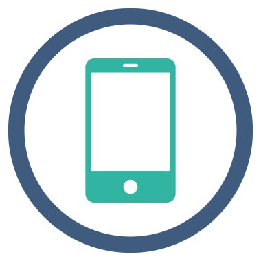 Smartphone düz yuvarlak vektör simgesi