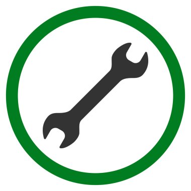 İngiliz anahtarı düz yuvarlak vektör simgesi