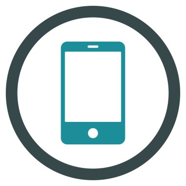 Smartphone düz yuvarlak vektör simgesi
