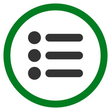 Öğeleri düz yuvarlak vektör simgesi