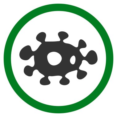 Virüs düz yuvarlak vektör simgesi