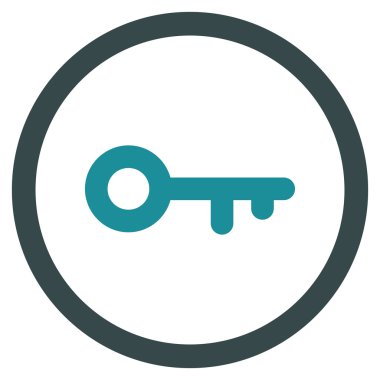 Anahtar düz yuvarlak vektör simgesi