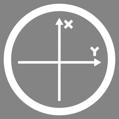 Kartezyen EksenDüz Yuvarlak Vektör Simgesi