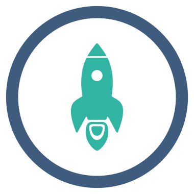 Roket Başlat düz yuvarlak vektör simgesi