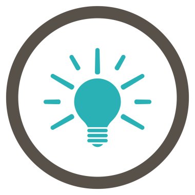 Ampul düz yuvarlak vektör simgesi