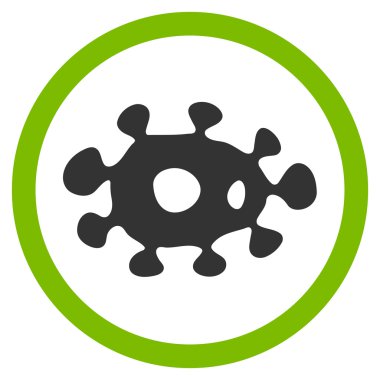 Virüs düz yuvarlak vektör simgesi