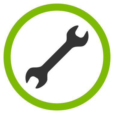 İngiliz anahtarı düz yuvarlak vektör simgesi