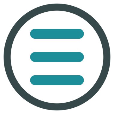 Menü düz yuvarlak vektör simgesi