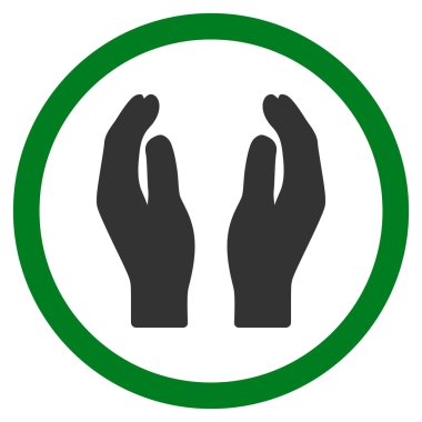 Alkış eller düz yuvarlak vektör simgesi