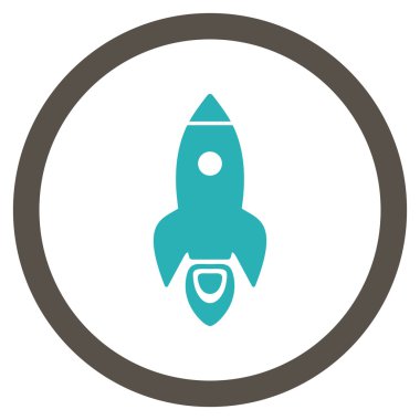 Roket Başlat düz yuvarlak vektör simgesi