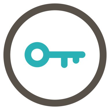 Anahtar düz yuvarlak vektör simgesi