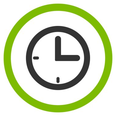 Zaman düz yuvarlak vektör simgesi