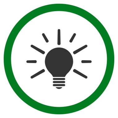 Ampul düz yuvarlak vektör simgesi