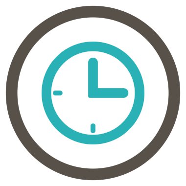 Zaman düz yuvarlak vektör simgesi