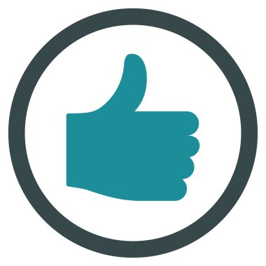 Başparmak yukarı düz yuvarlak vektör simgesi