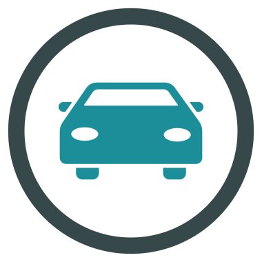Araba düz yuvarlak vektör simgesi