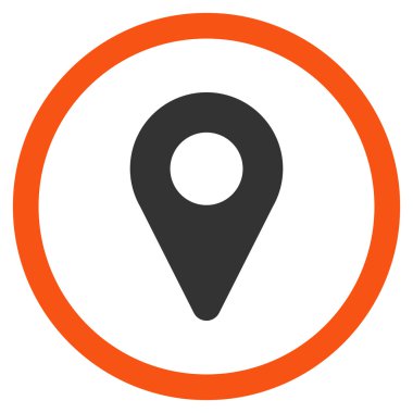 Harita işaretleyici düz yuvarlak vektör simgesi