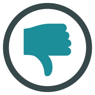 Başparmak düz yuvarlak vektör simgesi