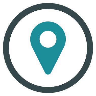 Harita işaretleyici düz yuvarlak vektör simgesi