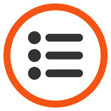 Öğeleri düz yuvarlak vektör simgesi