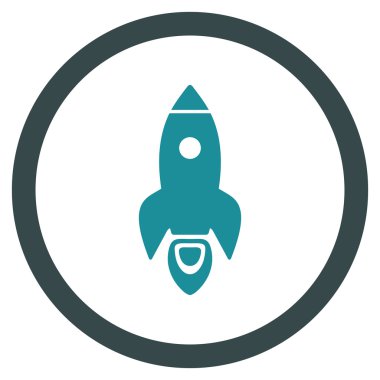 Roket Başlat düz yuvarlak vektör simgesi