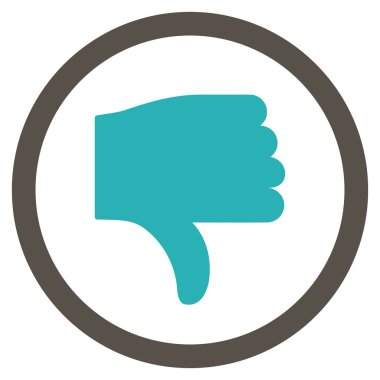 Başparmak düz yuvarlak vektör simgesi