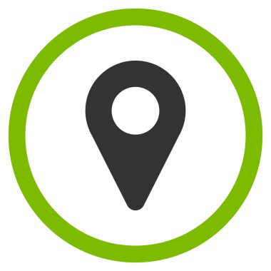 Harita işaretleyici düz yuvarlak vektör simgesi